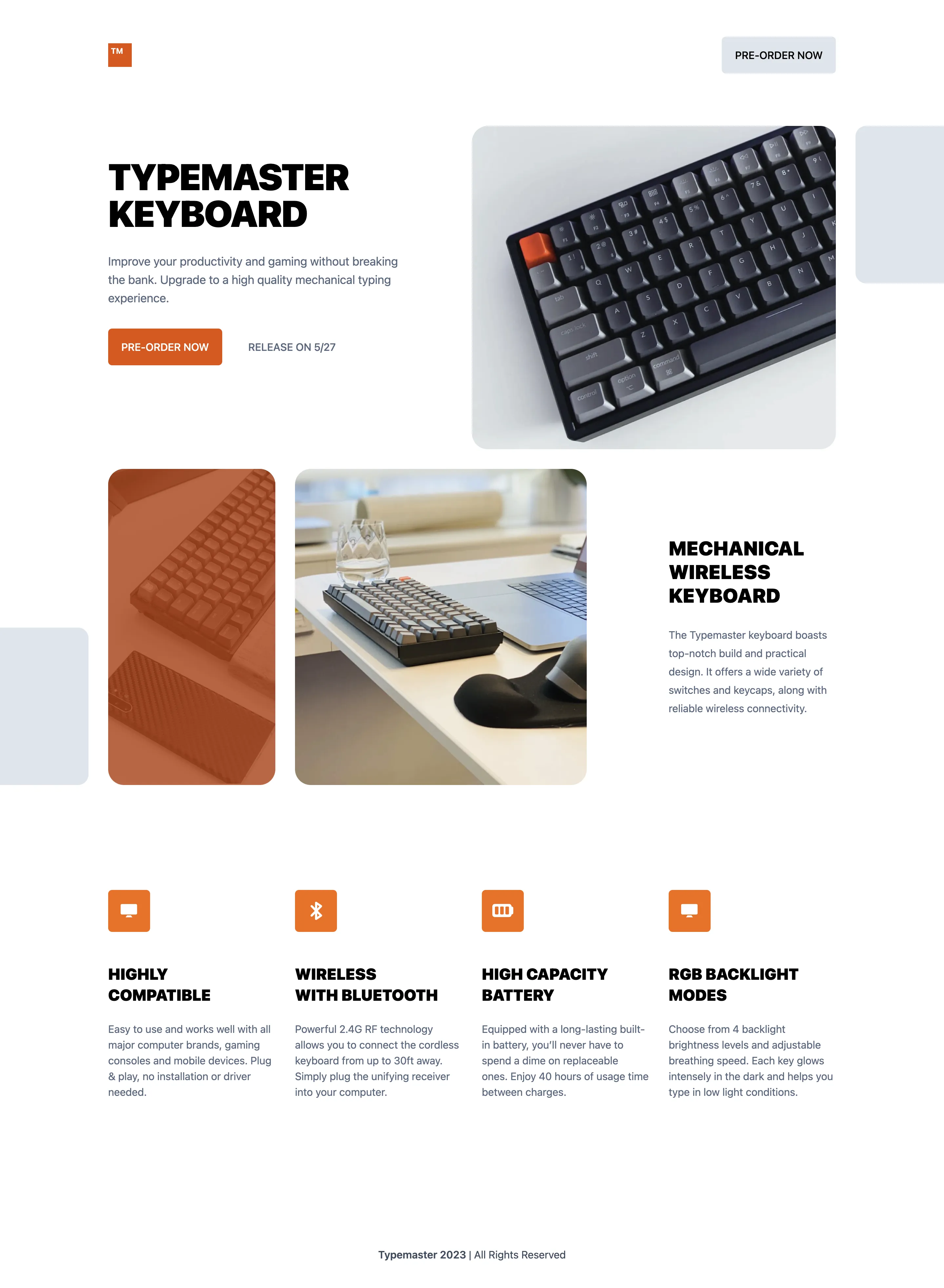 Typemaster Landing Page